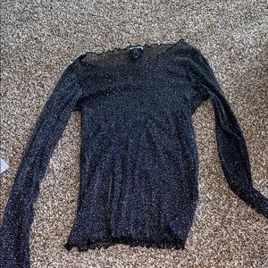 Black sparkle Mesh long sleeve